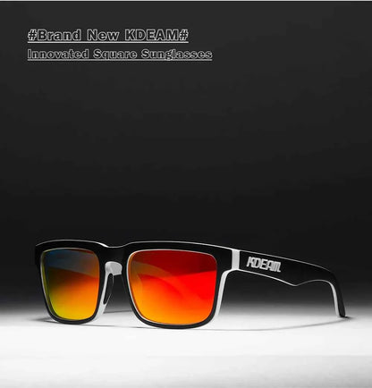 KDEAM Classic Square Sunglasses Men Women Category 3 Polarized Sun Glasses Unique Frame Surface Eyewear With Case Box KD332