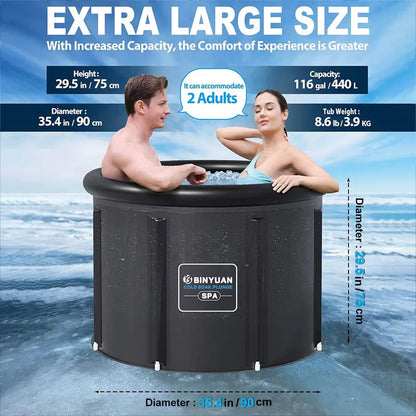 90cm Large Inflatable Ice Bath Tub With 5 Layer Insulation for Cold Plunge Recovery Premium Portable Bathtub