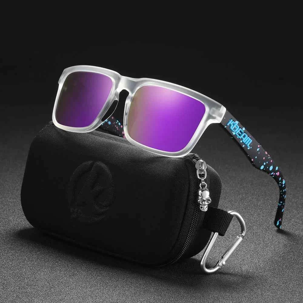 KDEAM Classic Square Sunglasses Men Women Category 3 Polarized Sun Glasses Unique Frame Surface Eyewear With Case Box KD332
