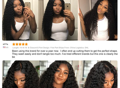 Ali Grace Hair Malaysian Deep Wave Hair Wigs Pre-Plucked 13X4 Lace Front Human Hair Wigs Natural Hairline With Baby Hair