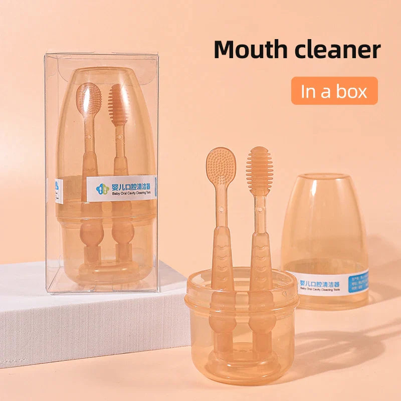Baby Tongue Coated Toothbrush Set Baby Newborn Oral Cleaner Silicone Toothbrush Silicone Toothbrush for Kids