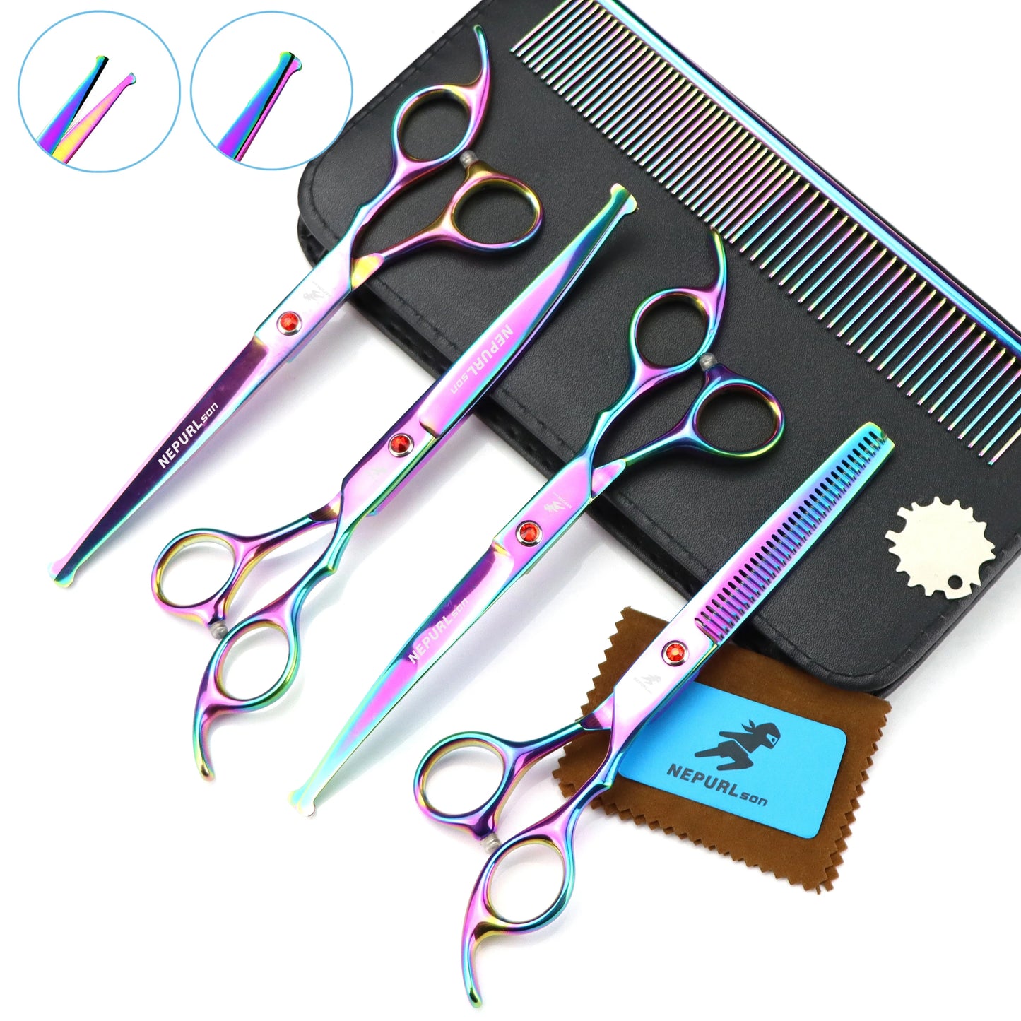 7 Inch Pet Scissors Set Pet Baby Head Scissors Set Multicolor High Class Pet Scissors PTS-053