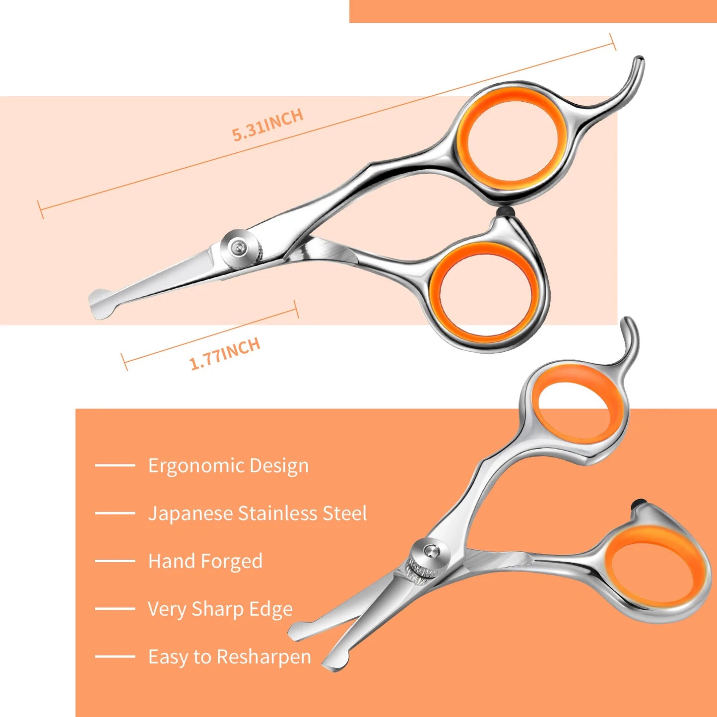 4.5 Inch NEPURLson Color Teeth Pet Grooming Scissors Straight Scissors Curved Blade protection Scissors PT-136