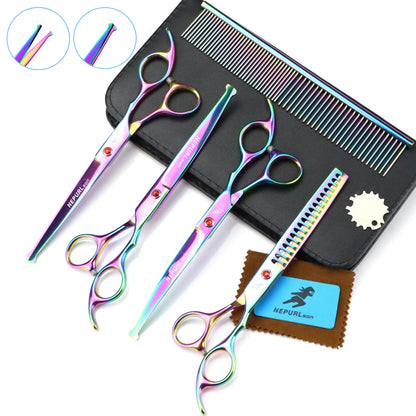 7 Inch Pet Scissors Set Pet Baby Head Scissors Set Multicolor High Class Pet Scissors PTS-053