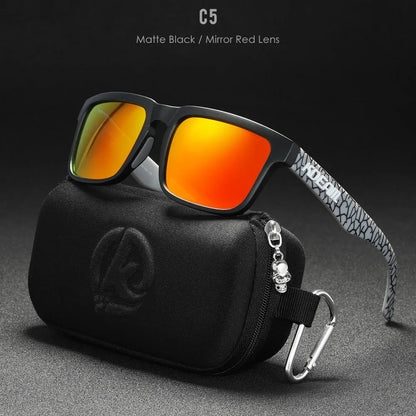 KDEAM Classic Square Sunglasses Men Women Category 3 Polarized Sun Glasses Unique Frame Surface Eyewear With Case Box KD332