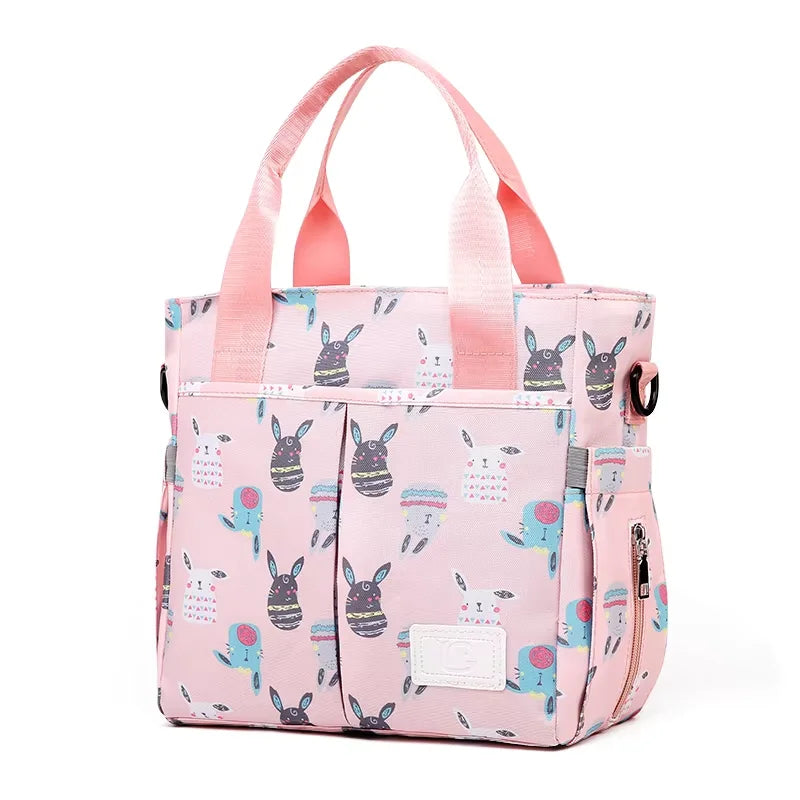 2026 New High Quality Cartoon Printing Mommy Shoulder Bag Waterproof Large Capacity Baby Bags