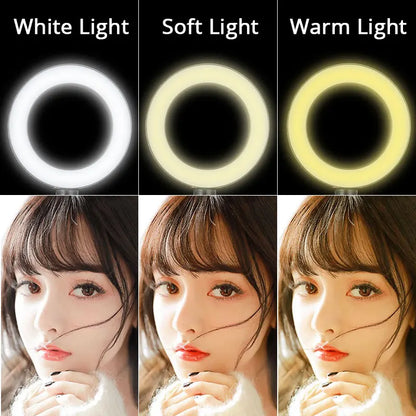 6.3 Inch LED Ring Lights Round Lamp Selfie Live Streaming USB Desktop Clip for Youtube Macbook PC Laptop Computer Tiktok Stream
