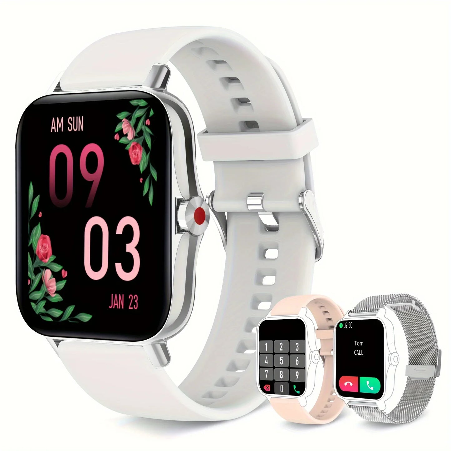 A Women's Smartwatch Compatible with Both iPhone and Android Phones, Equipped with a Health Tracker/message