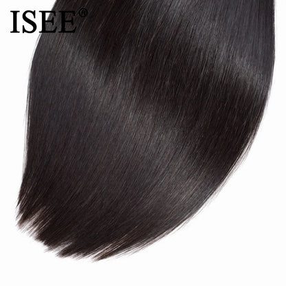 Brazilian Straight Hair Weaves bundles raw hair 100% Human Hair Bundles Straight Hair Extension Natural Color 1Bundle ISEE hair