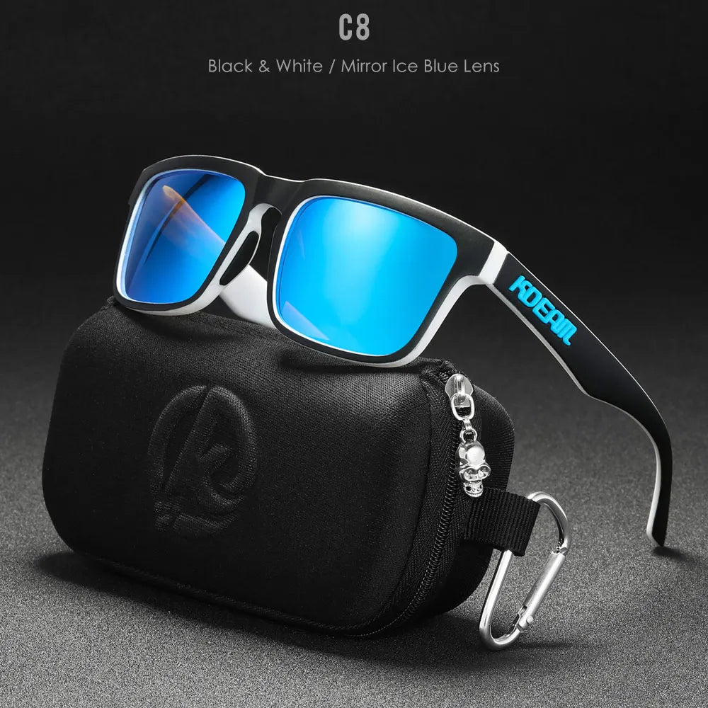 KDEAM Classic Square Sunglasses Men Women Category 3 Polarized Sun Glasses Unique Frame Surface Eyewear With Case Box KD332