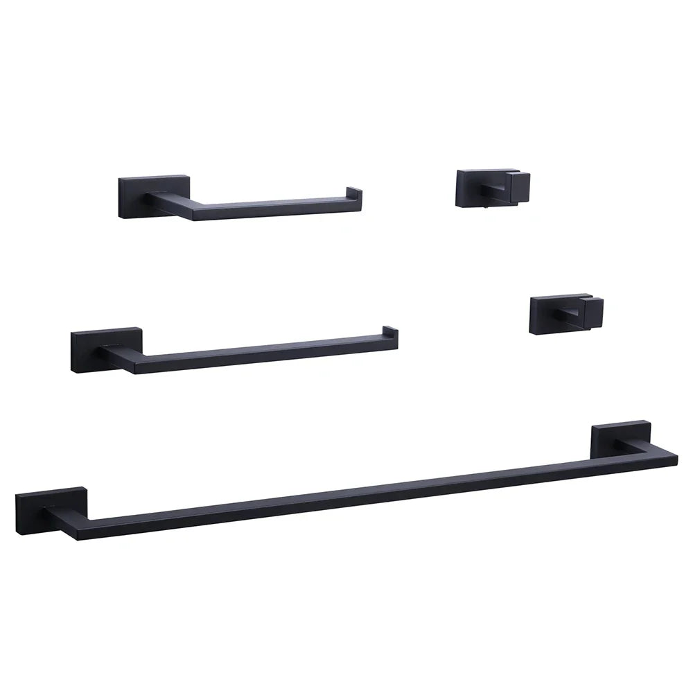 5 Piece Hotel Home Bathroom Accessories Set Brushed Gold Towel Bar/Hand Towel Holder/Hooks Bathroom Hardware Set