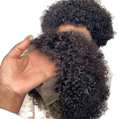 Cheap 13x1 Lace Pixie Cut Curly Wig Natural Brazilian 150% Density Pixie Curly Human Hair Wig 100% Human Hair
