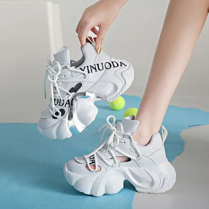 Breathable Tenis Feminino  Casual Running Sports Summer Platform Thick Rubber Sole Shoe Pink Sneakers for Women