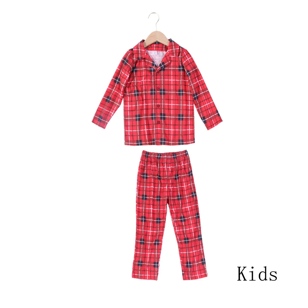 2025 Good Quality Red Color Matching Family Outfits Pajamas Plaid Cotton Baby Christmas Pajamas Pet Family Christmas Pajamas