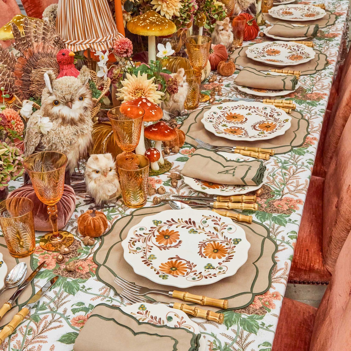 Autumn Flowers Starter Plates (Set of 4)
