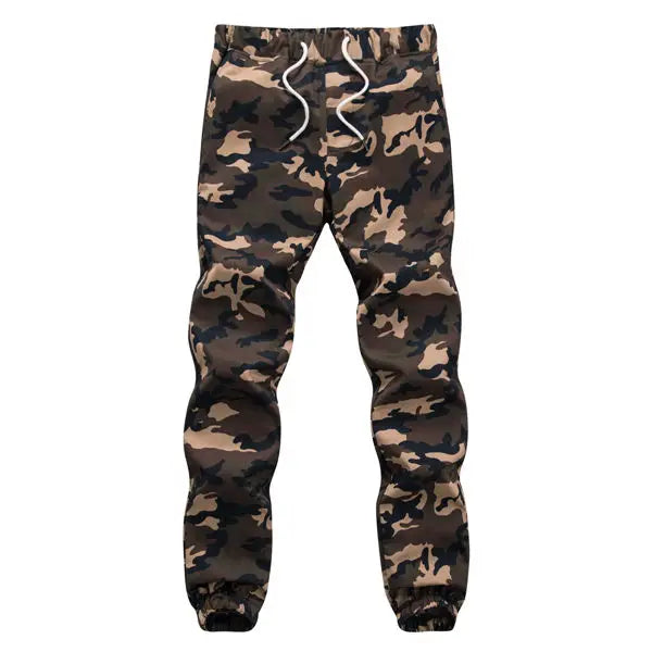 Men's Camo Jogger Cargo Pants – Cotton, Drawstring, Loose Fit, 4 Colors, M-5XL