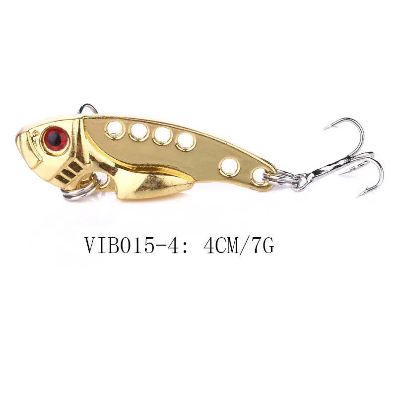 Metal VIB Cicada Fishing Lure – 3D Eyes Hard Bait with Treble Hook, 3g/7g/11g