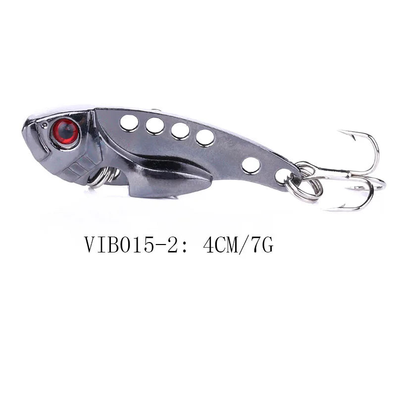 Metal VIB Cicada Fishing Lure – 3D Eyes Hard Bait with Treble Hook, 3g/7g/11g