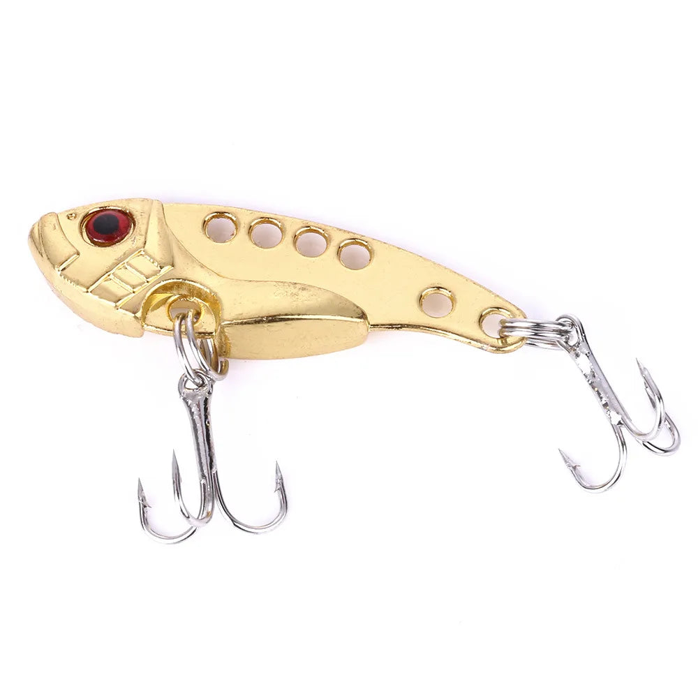 Metal VIB Cicada Fishing Lure – 3D Eyes Hard Bait with Treble Hook, 3g/7g/11g