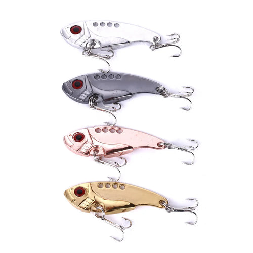 Metal VIB Cicada Fishing Lure – 3D Eyes Hard Bait with Treble Hook, 3g/7g/11g