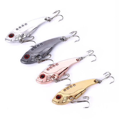 Metal VIB Cicada Fishing Lure – 3D Eyes Hard Bait with Treble Hook, 3g/7g/11g