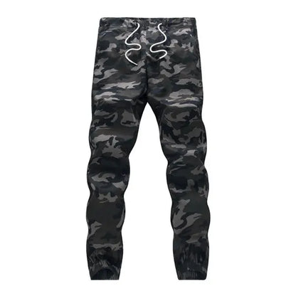 Men's Camo Jogger Cargo Pants – Cotton, Drawstring, Loose Fit, 4 Colors, M-5XL