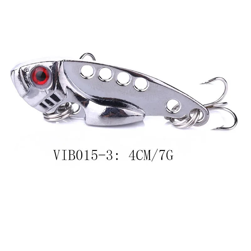 Metal VIB Cicada Fishing Lure – 3D Eyes Hard Bait with Treble Hook, 3g/7g/11g