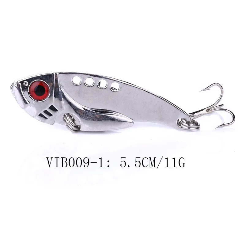 Metal VIB Cicada Fishing Lure – 3D Eyes Hard Bait with Treble Hook, 3g/7g/11g
