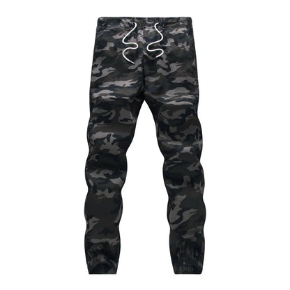 Men's Camo Jogger Cargo Pants – Cotton, Drawstring, Loose Fit, 4 Colors, M-5XL