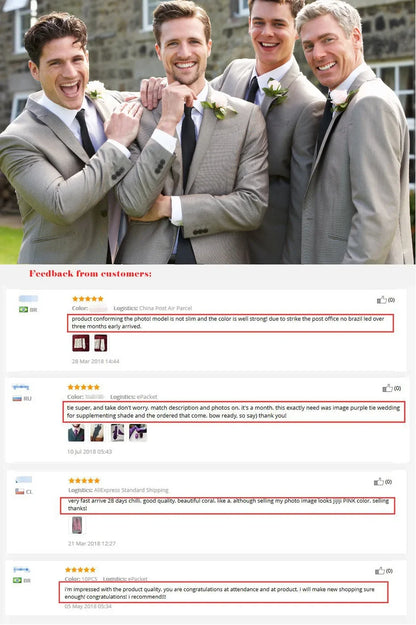 Men's Ties Solid Pink Blue Green Purple Wedding Party Accessories Groom Necktie Handkerchief Cufflinks Gift for Husband
