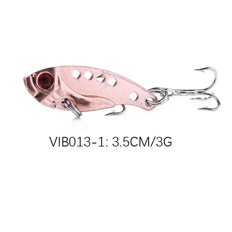 Metal VIB Cicada Fishing Lure – 3D Eyes Hard Bait with Treble Hook, 3g/7g/11g