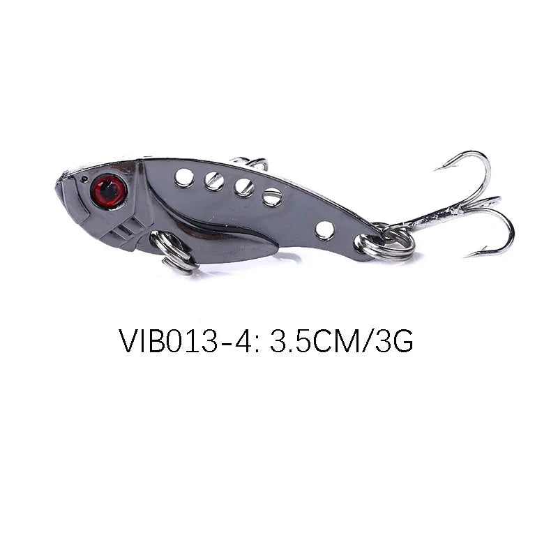 Metal VIB Cicada Fishing Lure – 3D Eyes Hard Bait with Treble Hook, 3g/7g/11g