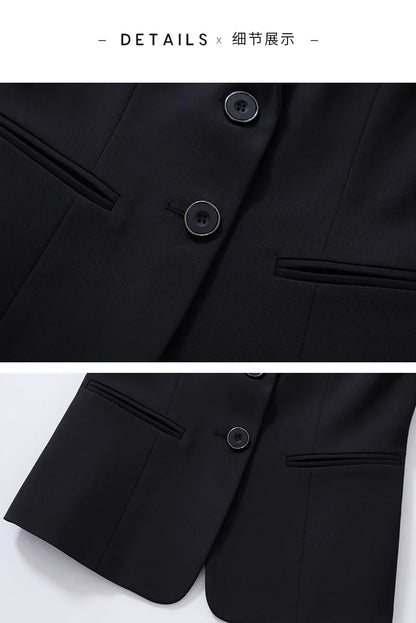 Naviu New Fashion Women Formal Suits Business Temperament Short Sleeve Slim Blazer and Trousers Office Ladies Work Wear