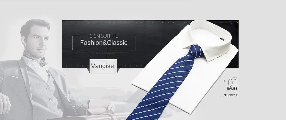 Luxury Brand 8 cm Tie Handkerchief Cufflink Clip Set For Men Wedding Gravata Suit Accessories Holiday Gift Box