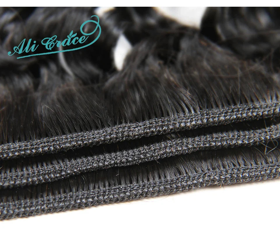 ALI GRACE Hair Brazilian Kinky Curly Hair 3 Or 4 Bundles 10-28 Inch Natural Color 100% Remy Human Hair Curly Weave Hair Bundles