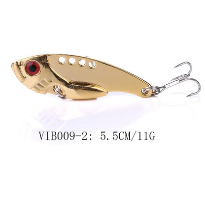 Metal VIB Cicada Fishing Lure – 3D Eyes Hard Bait with Treble Hook, 3g/7g/11g