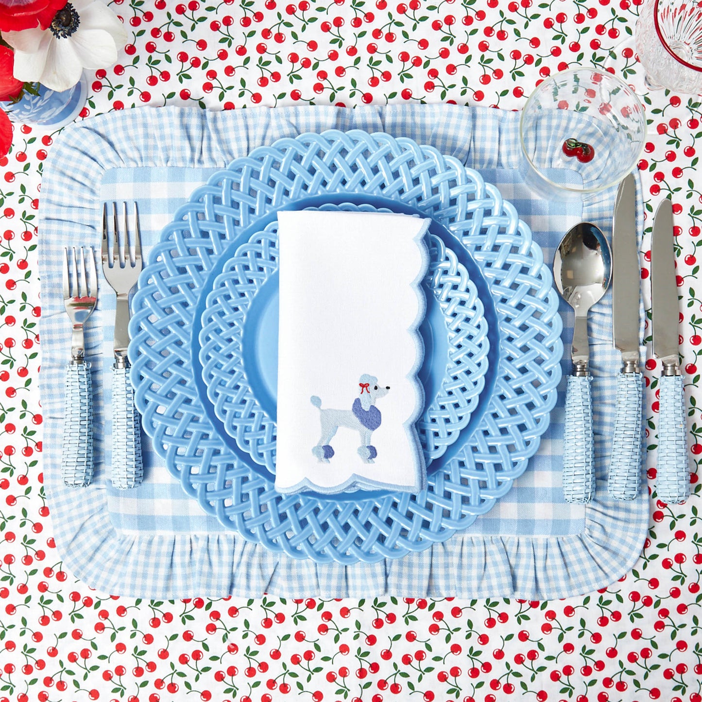 Blue Basketweave Starter Plate