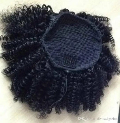 Chic Humain Women Puff Chignon Kinky Curly Hair Ponytail Hairpiece 120g