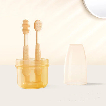 Baby Tongue Coated Toothbrush Set Baby Newborn Oral Cleaner Silicone Toothbrush Silicone Toothbrush for Kids