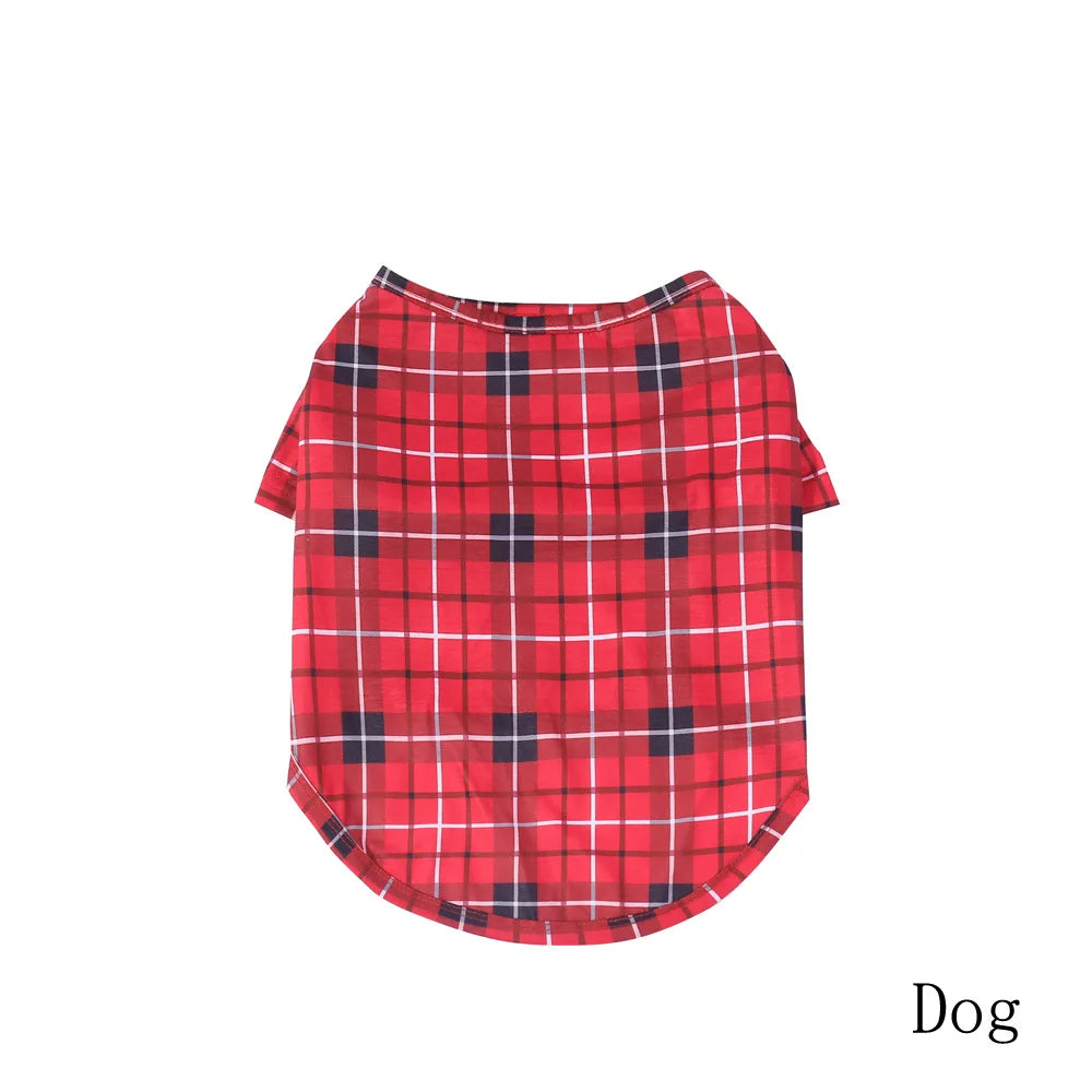 2025 Good Quality Red Color Matching Family Outfits Pajamas Plaid Cotton Baby Christmas Pajamas Pet Family Christmas Pajamas
