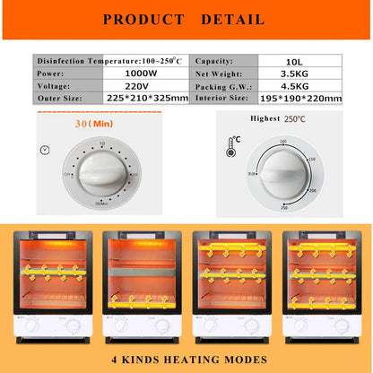10L Nail Tool Sterilizer Large Capacity Multifunctional Dry High Temperature Sterilizer 1000W For Sterilizing Hair Salon Tool