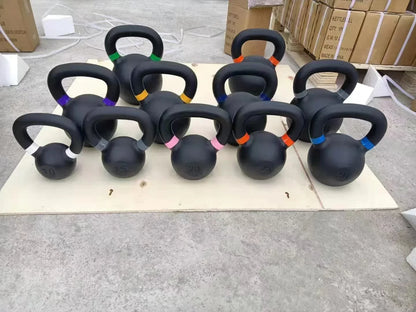 25LB Single  Kettlebell Weights Cast Iron/Kettlebells Powder Coated - Strength Training Home Gym  Full-body Exercises