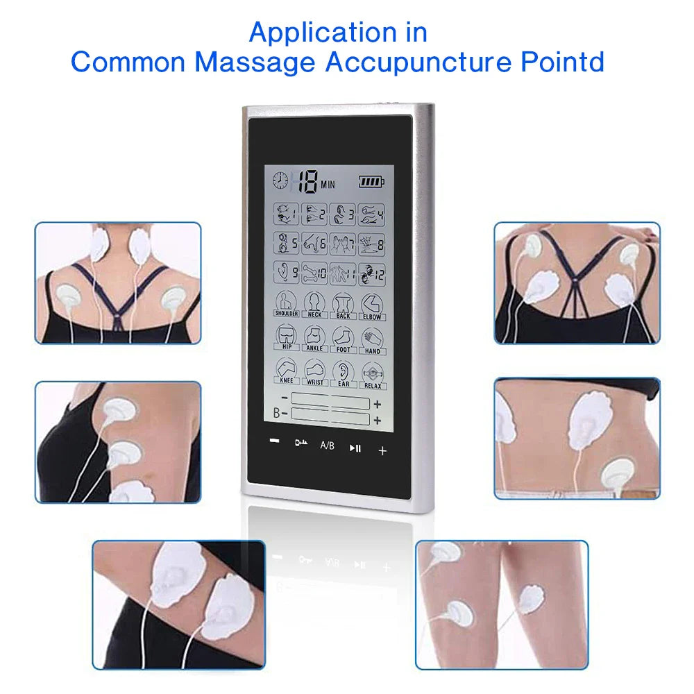 4 Output Channel 24 Modes EMS Eletric Professional Muscle Stimulation Physiotherapy Tens Electrodes Machines Body Massager Pads