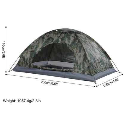 1-2 Person Ultralight Camping Tent – Single Layer, 850g, UV Coating, Quick Setup