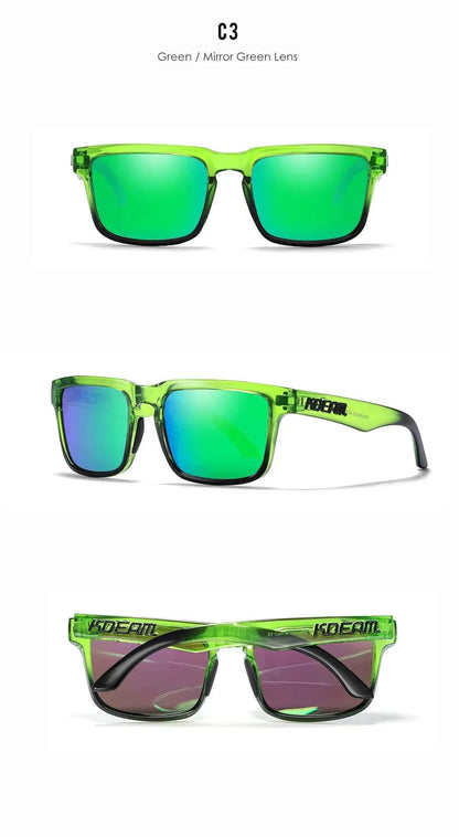 KDEAM Classic Square Sunglasses Men Women Category 3 Polarized Sun Glasses Unique Frame Surface Eyewear With Case Box KD332