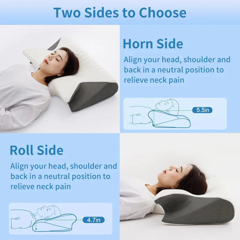 2025 NEW Butterfly Ergonomic Contour Memory Foam Pillow Side Sleeper Orthopedic Sleep Pillow Cervical Neck Pillow