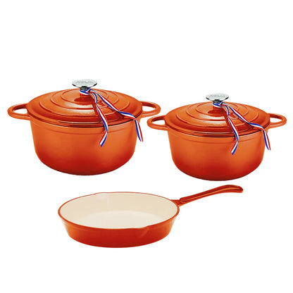 2.6 L Enameled Cast Iron Stock Pot with Lid Pot Cast Iron Dutch Oven