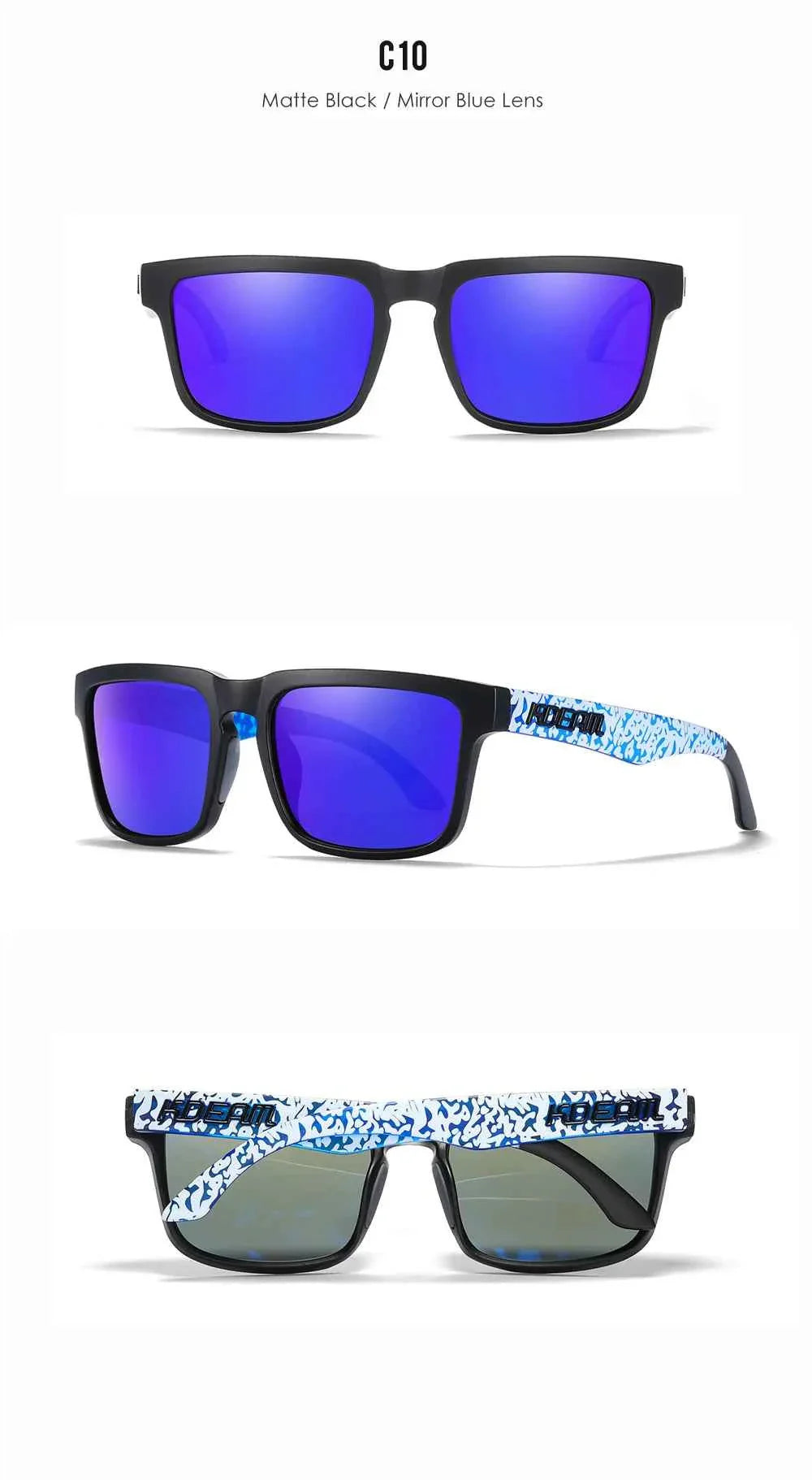 KDEAM Classic Square Sunglasses Men Women Category 3 Polarized Sun Glasses Unique Frame Surface Eyewear With Case Box KD332