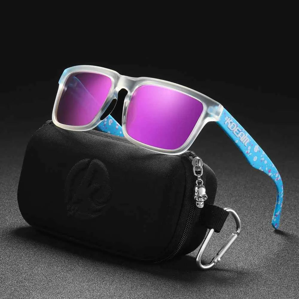 KDEAM Classic Square Sunglasses Men Women Category 3 Polarized Sun Glasses Unique Frame Surface Eyewear With Case Box KD332