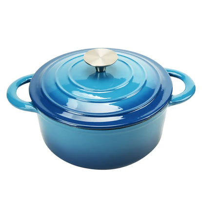 2.6 L Enameled Cast Iron Stock Pot with Lid Pot Cast Iron Dutch Oven
